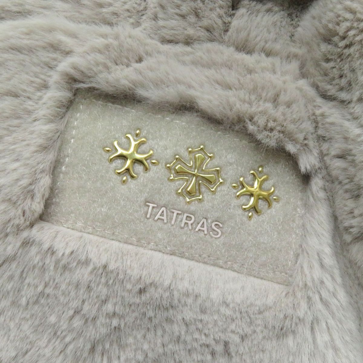 極美品★正規 22AW TATRAS タトラス LTAT22A4903-L BARBRA バルブラ ロゴワッペン付 ZIP UP ボアブルゾン レディース グレージュ 01 日本製