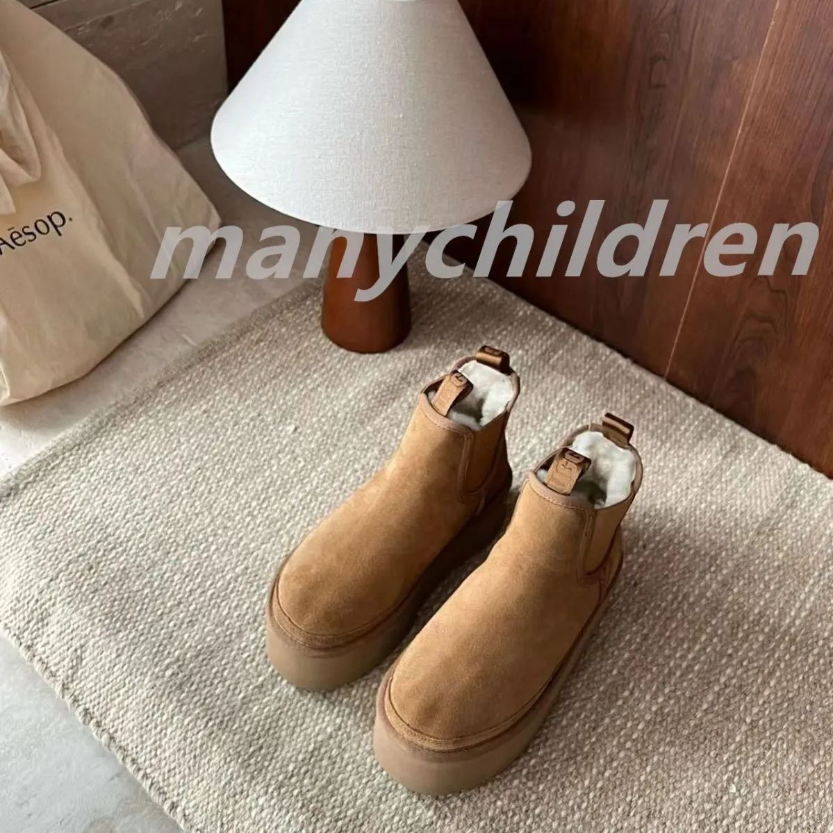 💕人気極美品 厚底 5cm UGG アグ ブーツ レディース ニューメル プラットフォーム チェルシー