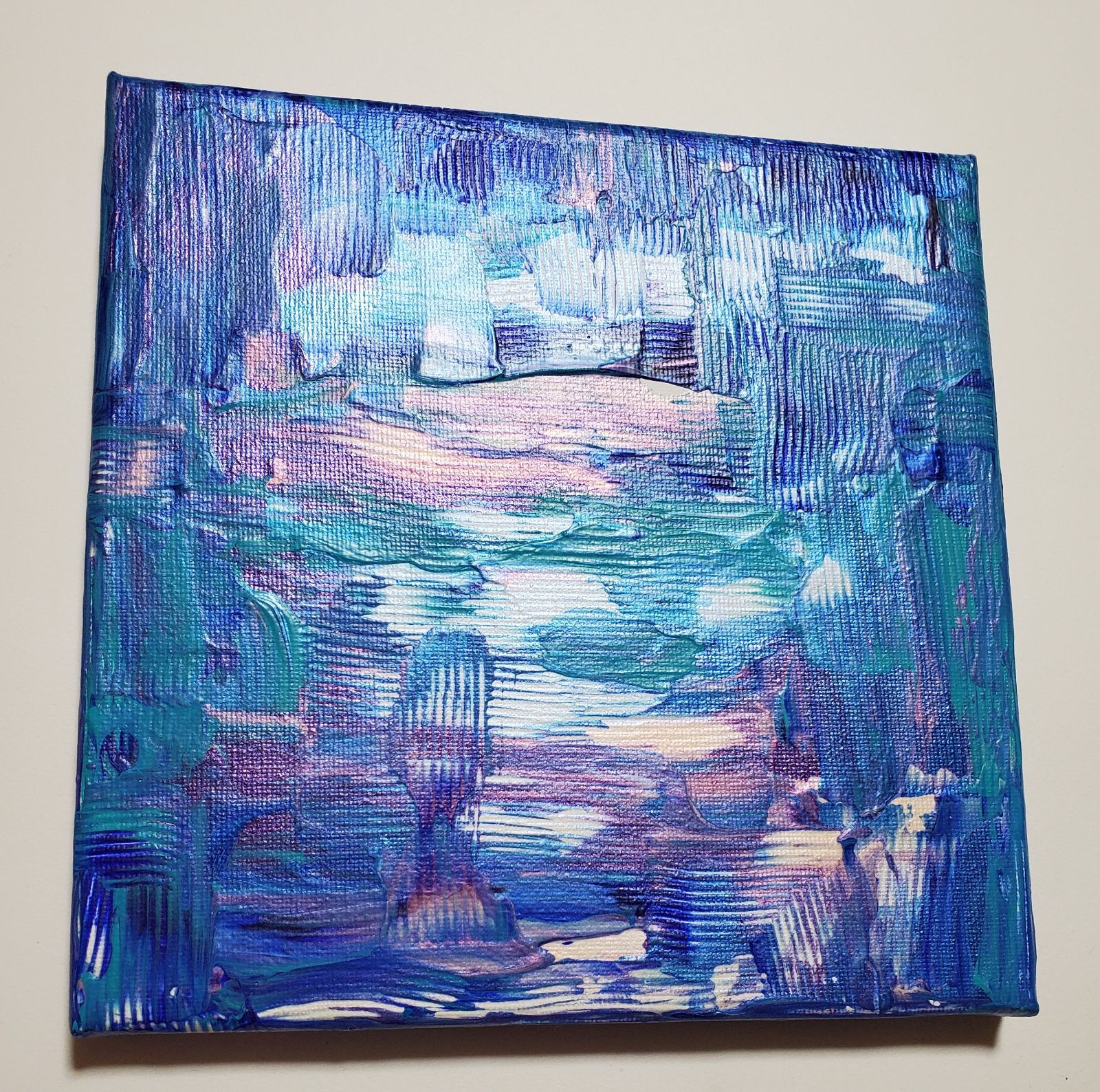 №､7【 雨の道 】 20×20 厚1.5cm テクスチャーアート ニュアンス