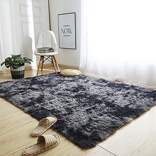 160x200cm_ダークグレー ラグマット ラグカーペット 滑り止め付