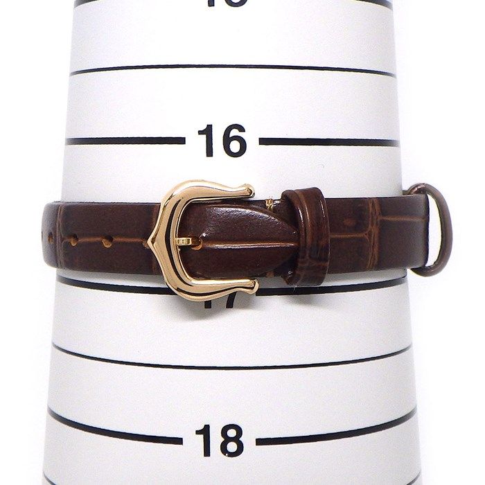カルティエ Cartier 腕時計 ベニュワール SM W8000007 オーバル サンレイ シルバー文字盤 ローマ数字インデックス ブラウン アリゲーターレザーベルト K18PG クオーツアナログ 【中古】 カルティエ Cartier 腕時計 ベニュワール SM W8000007 オーバル