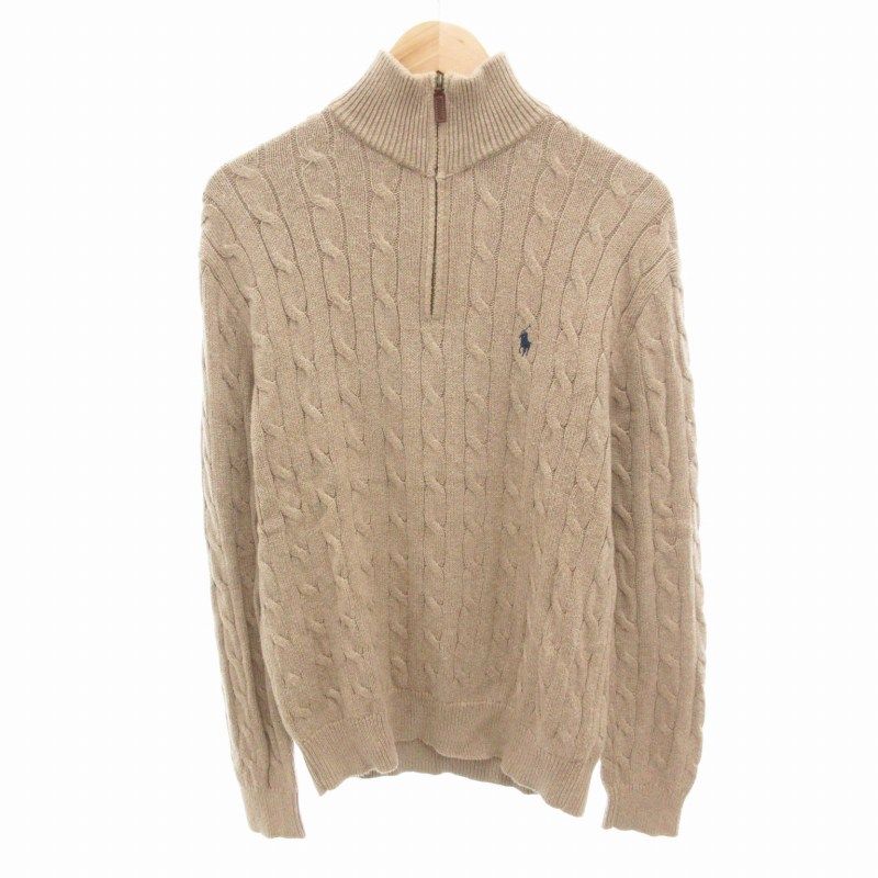 POLO Ralph Lauren 刺繍ロゴ ゴールドポニー ケーブルニット