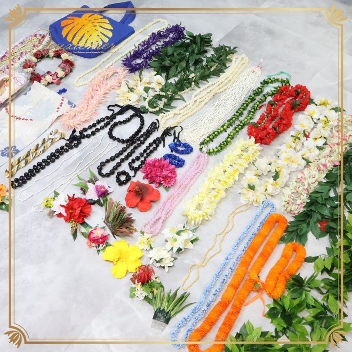 フラダンス 小物 小道具 まとめ売り 全60点 セット カラフル ネックレス フラワーレイ リーフレイ 髪飾り 頭飾り バッグ ウィッグ ポーチ フラダンス タヒチアンダンス 民族舞踊 小物 セットアップ ダンス衣装 イベント用 コスチューム アクセサリー