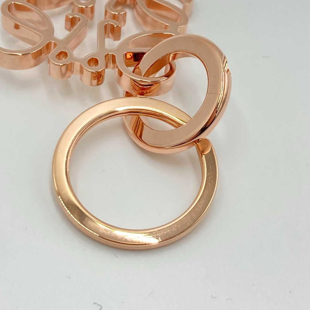 極美品】ロエベ アナグラム チャーム キーリング キーホルダー ピンク