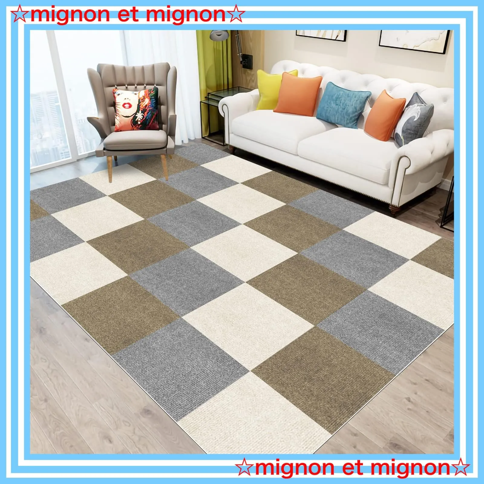 88.ジョイントマット タイルマット タイルカーペット60枚 大判 ずれない