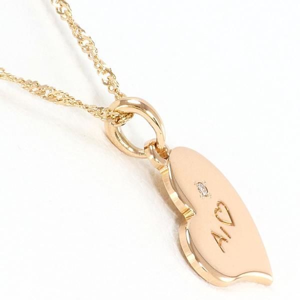 K10PG K18PG ネックレス necklace ダイヤ 総重量約1.1g 約40cm