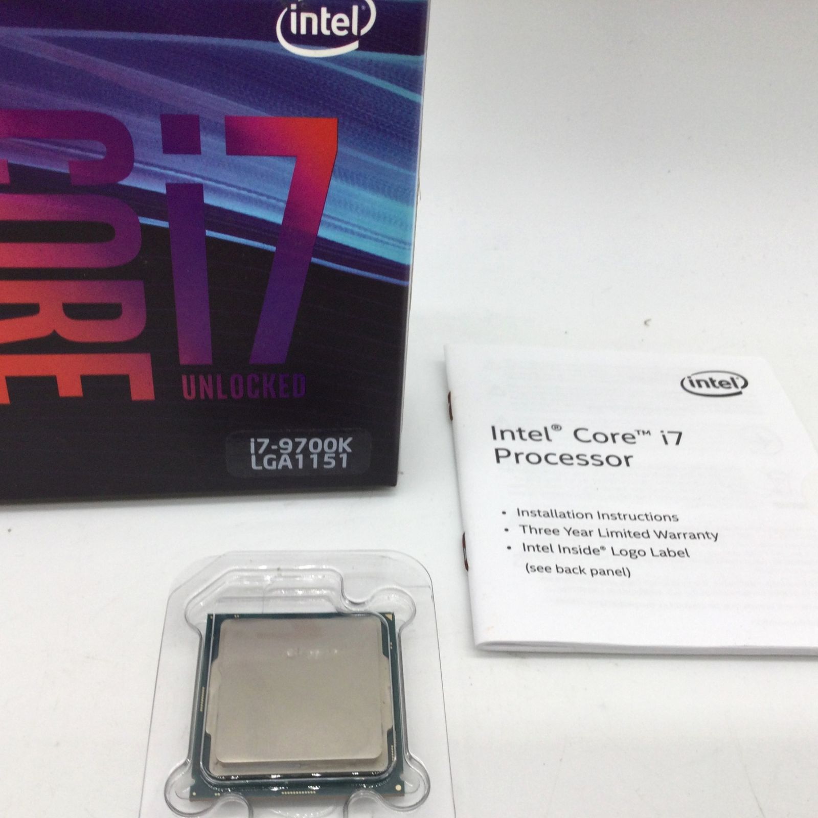 10221 Intel Core i7-9700K 3.60GHz SRELT LGA1151 CPU 箱説付き 動作未
