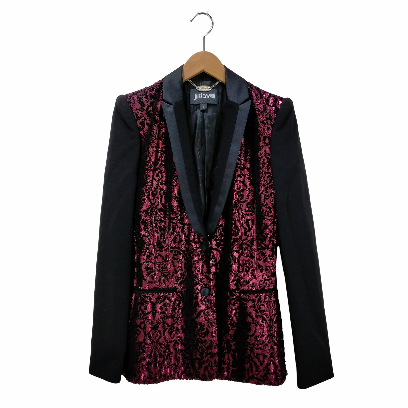 ジャストカヴァリ Just Cavalli スパンコール切替テーラードジャケット 