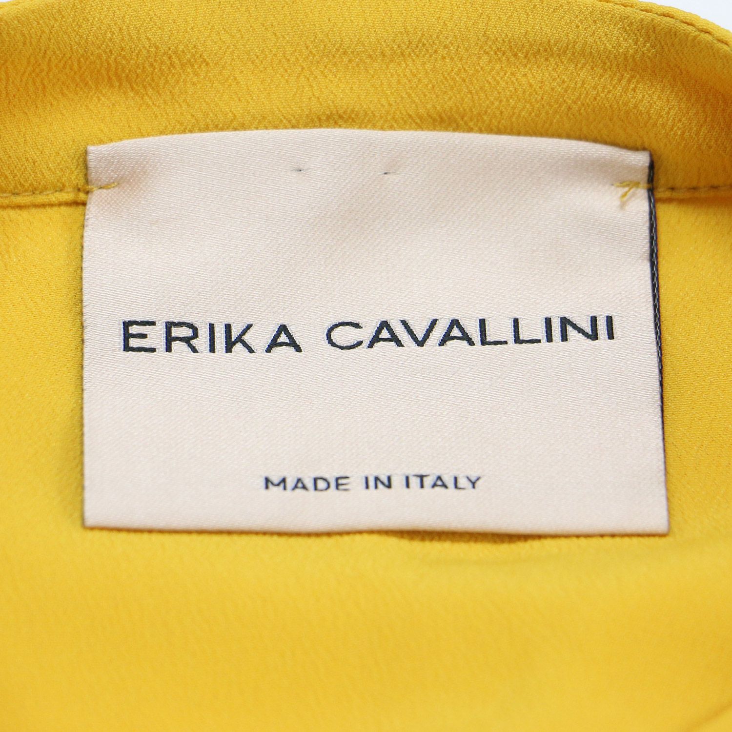 ERIKA CAVALLINI エリカ カヴァリーイニ ブラウス イエロー サイズ:38(M) ギャザー ブラウス / プルオーバー 半袖 スリットスリーブ タイ シルク / トップス シャツ カットソー【レディース】【中古】 ERIKA CAVALLINI エリカ カヴァリーイニ ブラウス イエロー