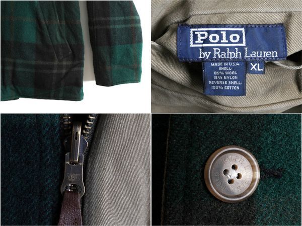 90s USA製 POLO ポロ ラルフローレン リバーシブル ジャケット XL