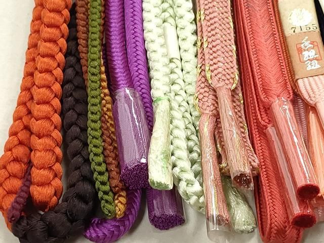 平和屋着物○和装小物 帯締め10本 奈良組 高麗組 京の組紐 手組紐 金糸  