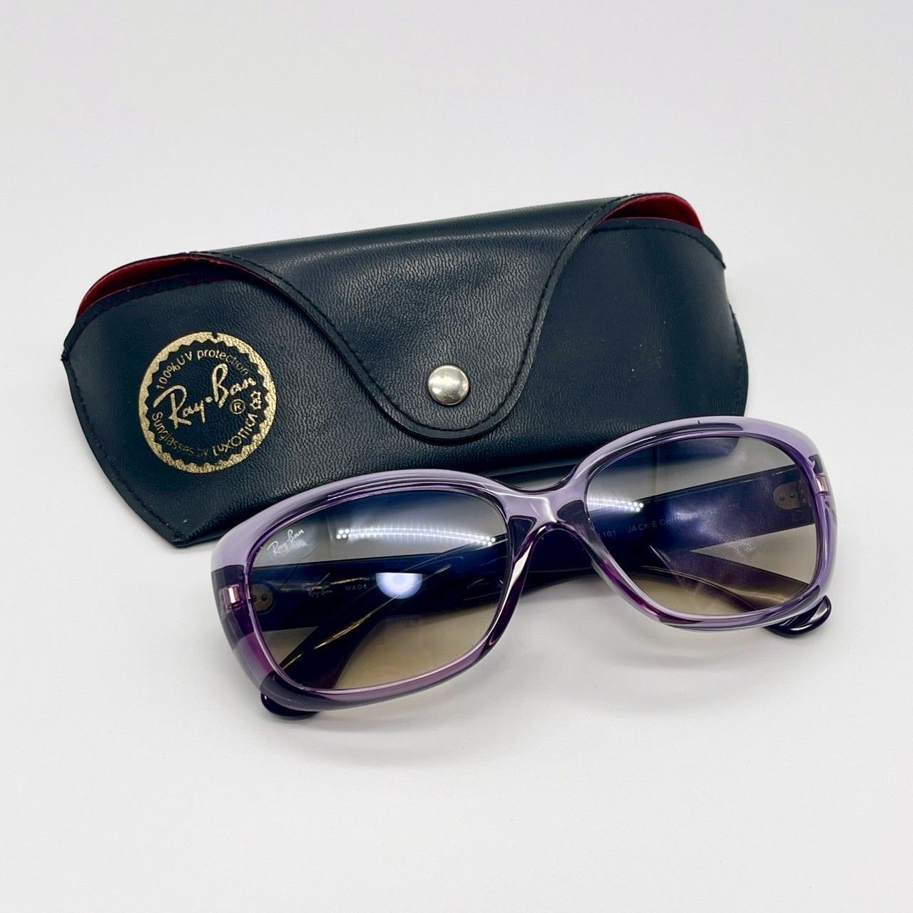 レイバン ジャッキーオー パープル グレー サングラス ロゴ 美品 70914  