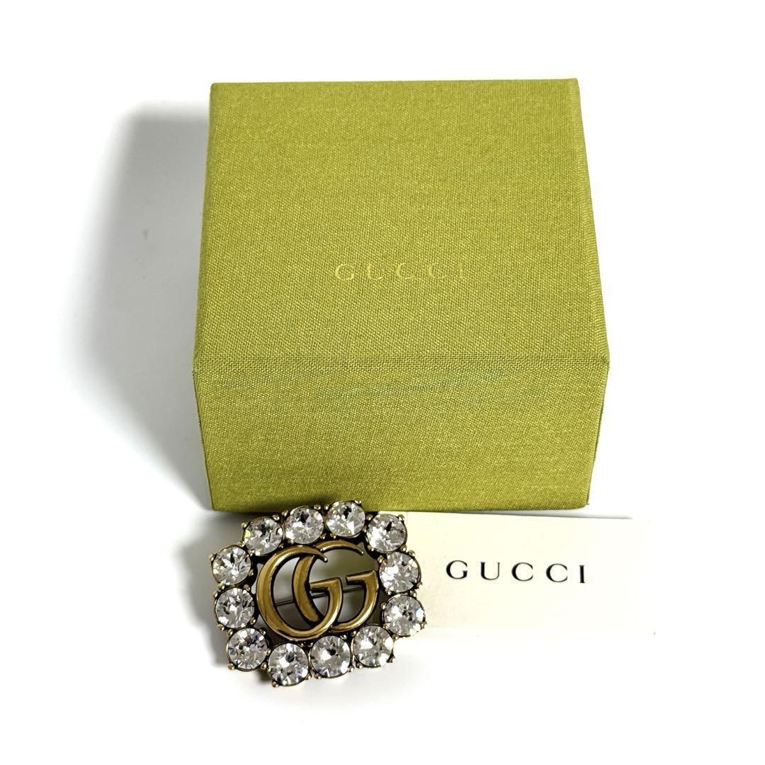 【美品】 グッチ ブローチ クリスタル メタル GG ダブルG シルバー Crystals Metal Double G Brooch | GUCCI® US