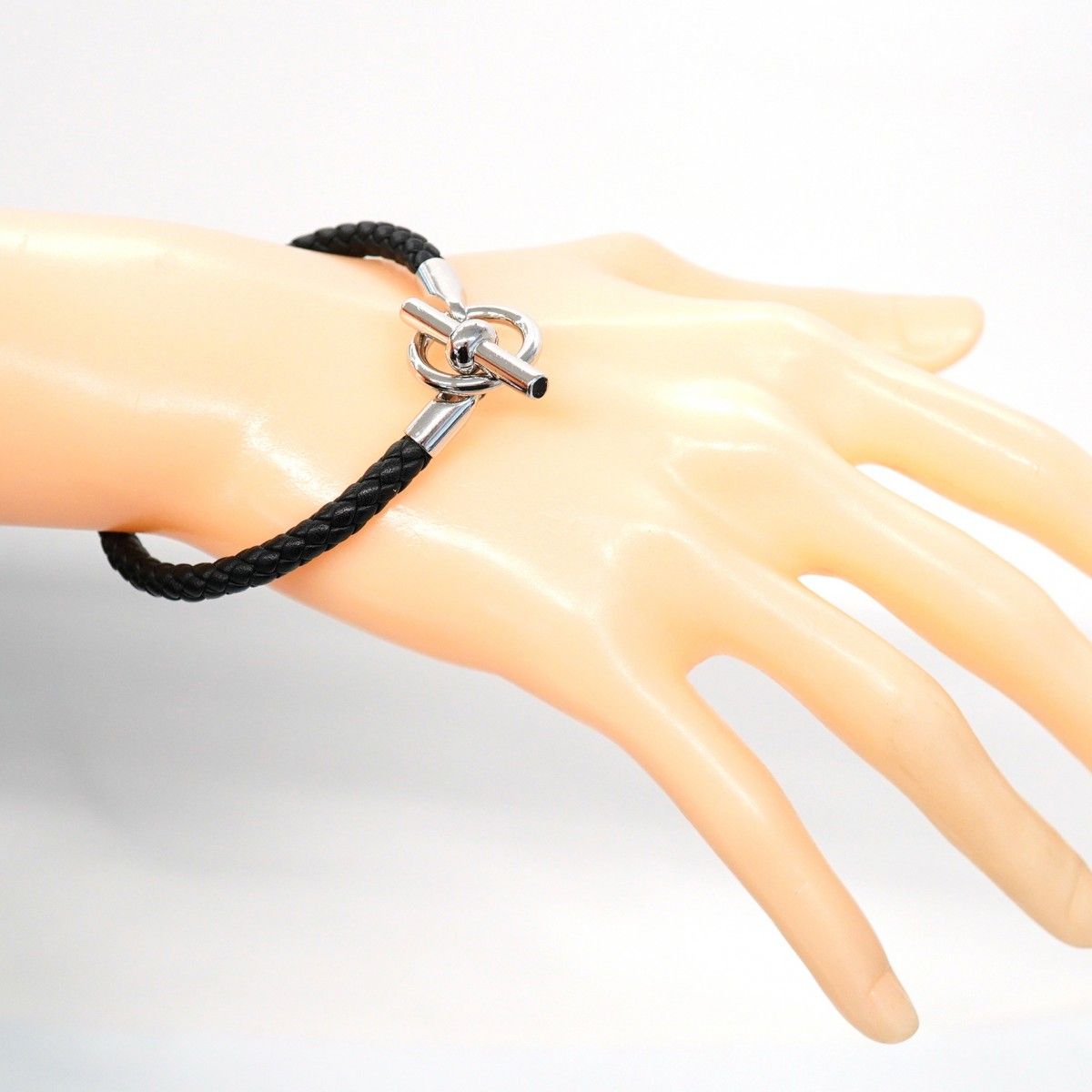 5jgb0549】エルメス ブレスレット グレナン メタル レザー