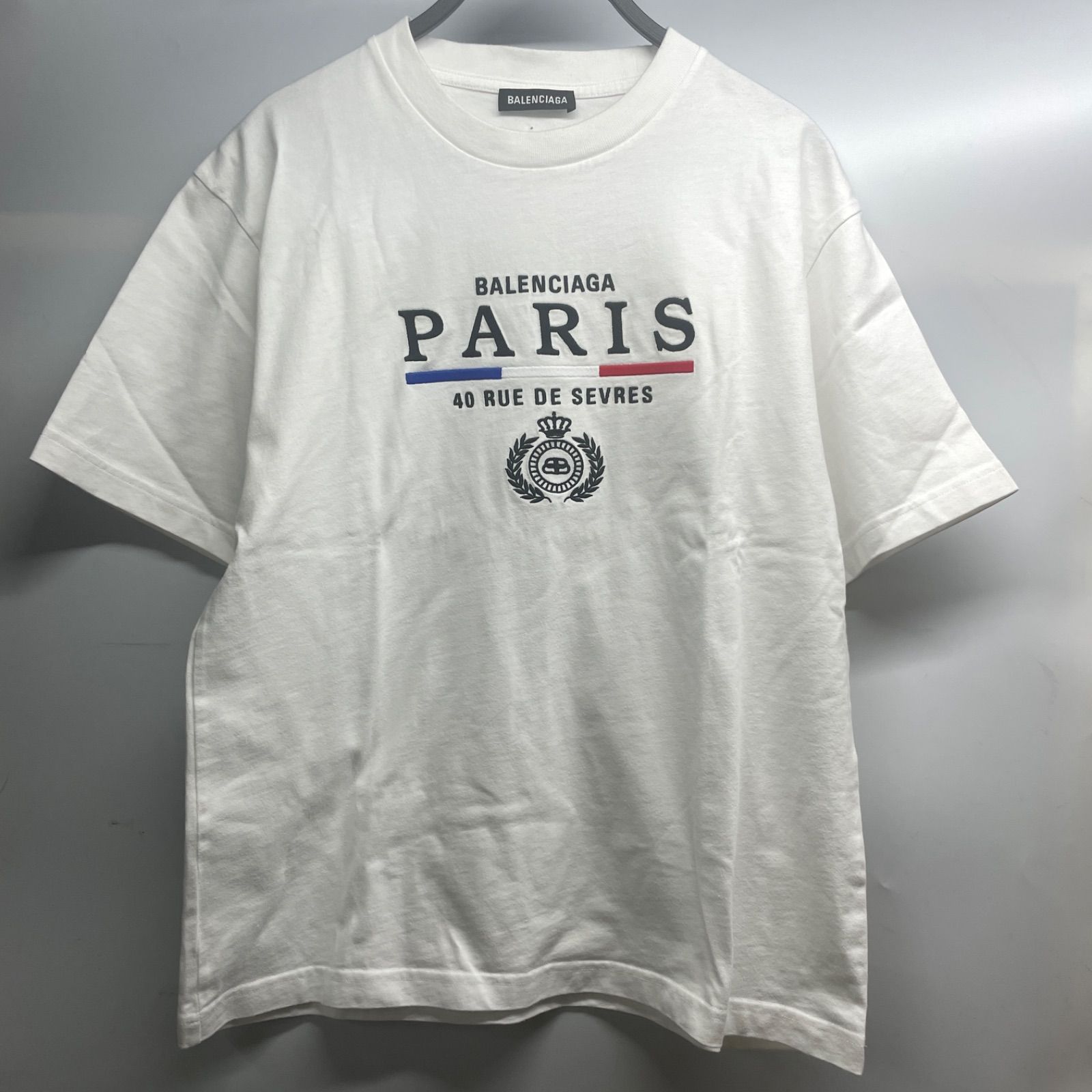 ◇ BALENCIAGA トップス Tシャツ ホワイト系 サイズ：XS【穴開き