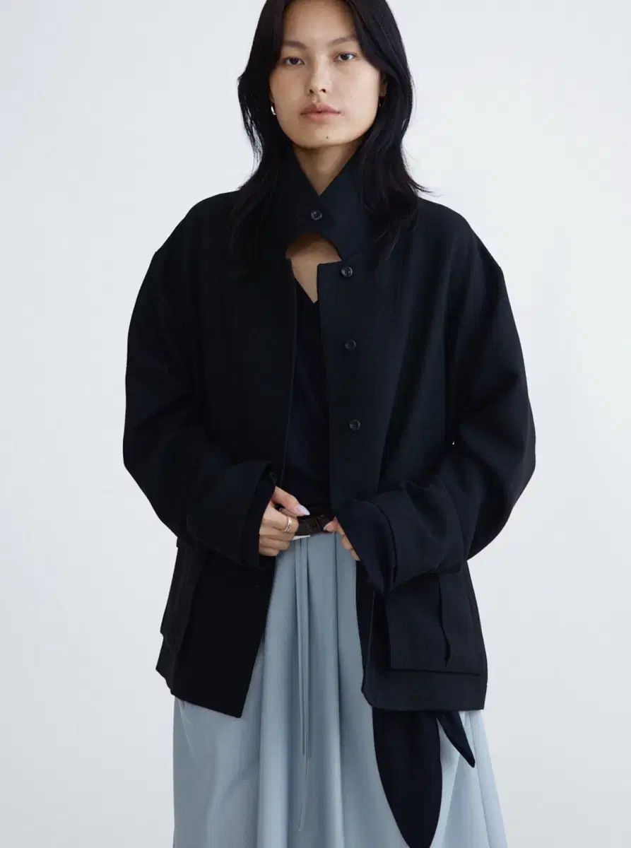 OST ウール ポケット ジャケット ブラック