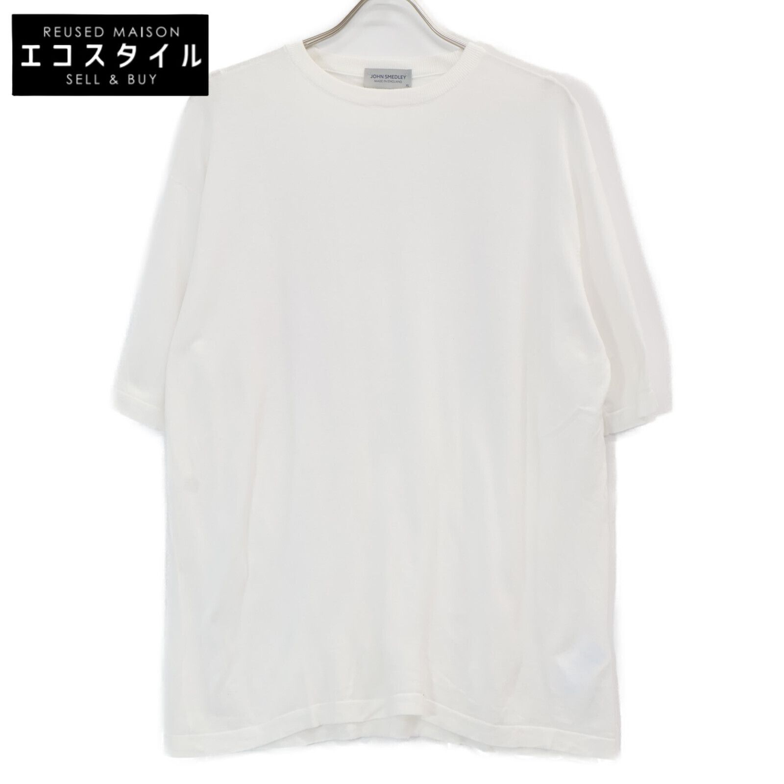 JOHN SMEDLEY ジョンスメドレー ﾎﾜｲﾄ ｼｰｱｲﾗﾝﾄﾞｺｯﾄﾝ S|S Tｼｬﾂ XL