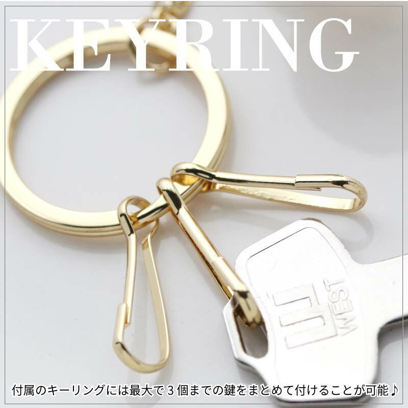 キークリップ シンプル バッグチャーム チャーム ゴールド ストラップ