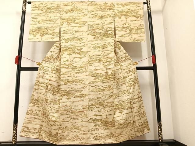 平和屋着物●本場染大島紬　訪問着　作家物　更紗花文　正絹　逸品　AAAU4310np 平和屋着物○本場染大島紬 訪問着 作家物 更紗花文 正絹 逸品