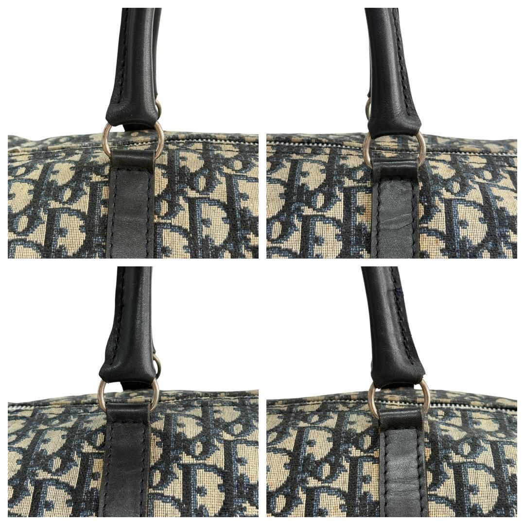 Dior ディオール ミニボストン ハンドバッグ トロッター ネイビー タグ Dior ディオール ミニボストン ハンドバッグ トロッター