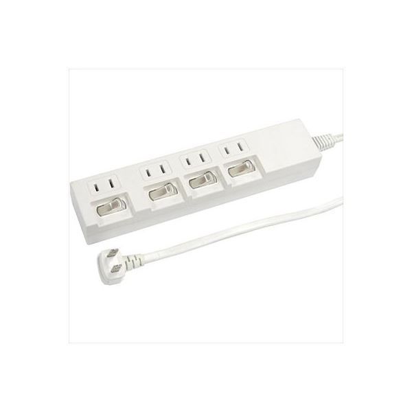 まとめ)YAZAWA 個別スイッチ付節電タップ Y02442WH【×3セット