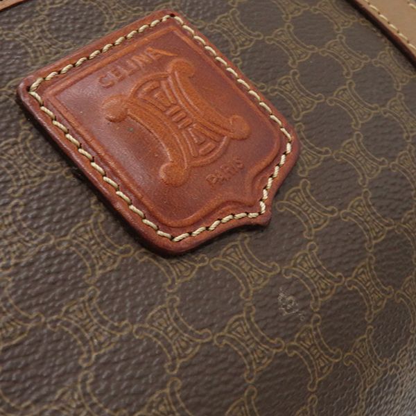 CELINE　ボストンバッグ マカダム PVC ブラウン 総柄 トリオンフ ロゴ CELINE（セリーヌ） ボストンバッグ マカダム PVC ブラウン 総柄