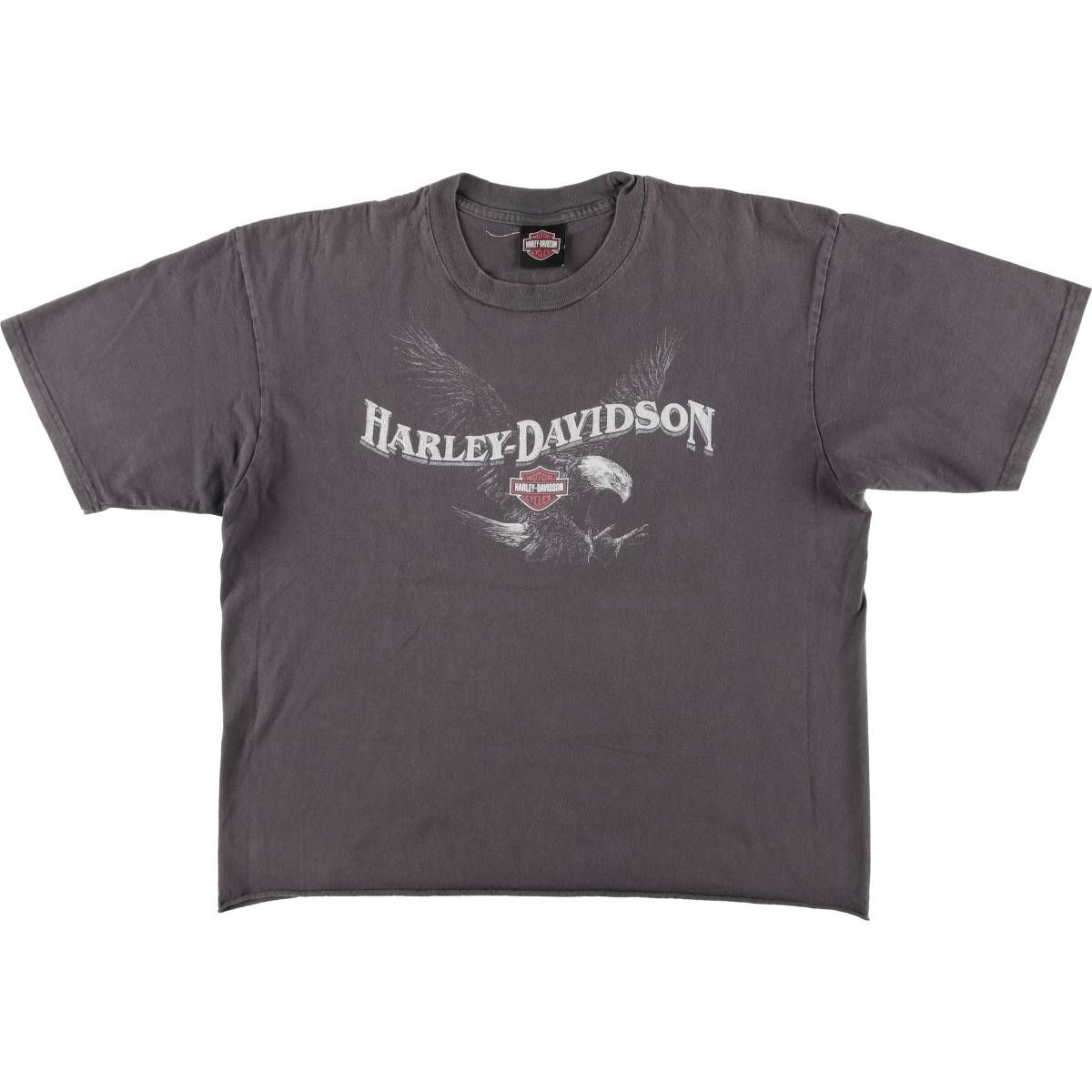古着 00年代 ハーレーダビッドソン Harley-Davidson 鷲柄 イーグル柄 カットオフ モーターサイクル バイクTシャツ メンズL相当|eaa557061