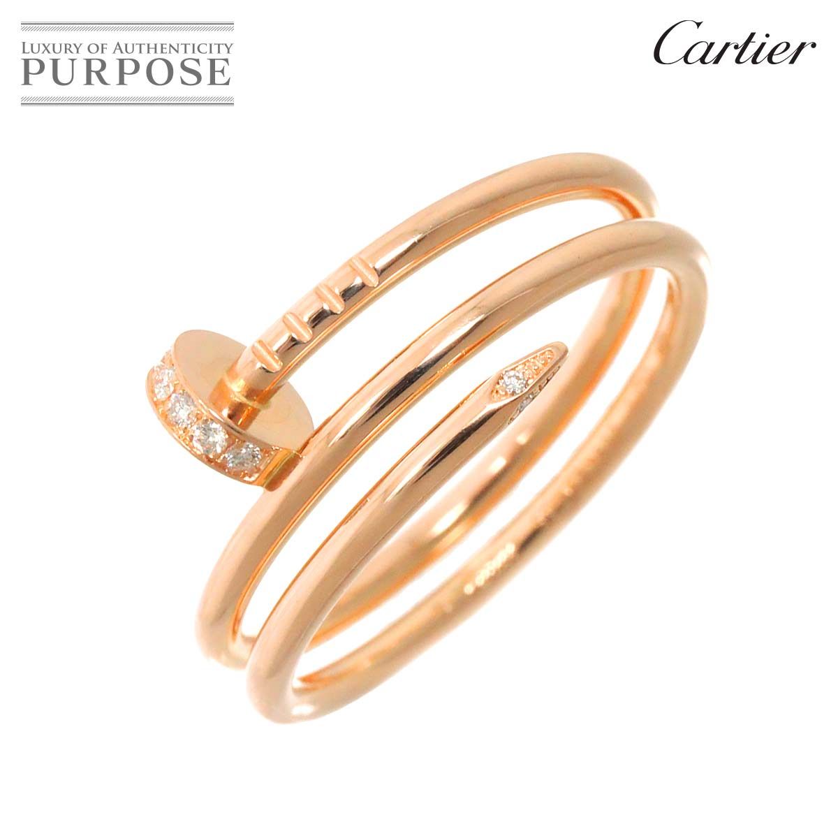 カルティエ Cartier ジュストアンクル #59 リング ダイヤ K18 PG ピンクゴールド 750 JUSTE UN CLOU Ring【 証明書付き】 90243998 - メルカリ