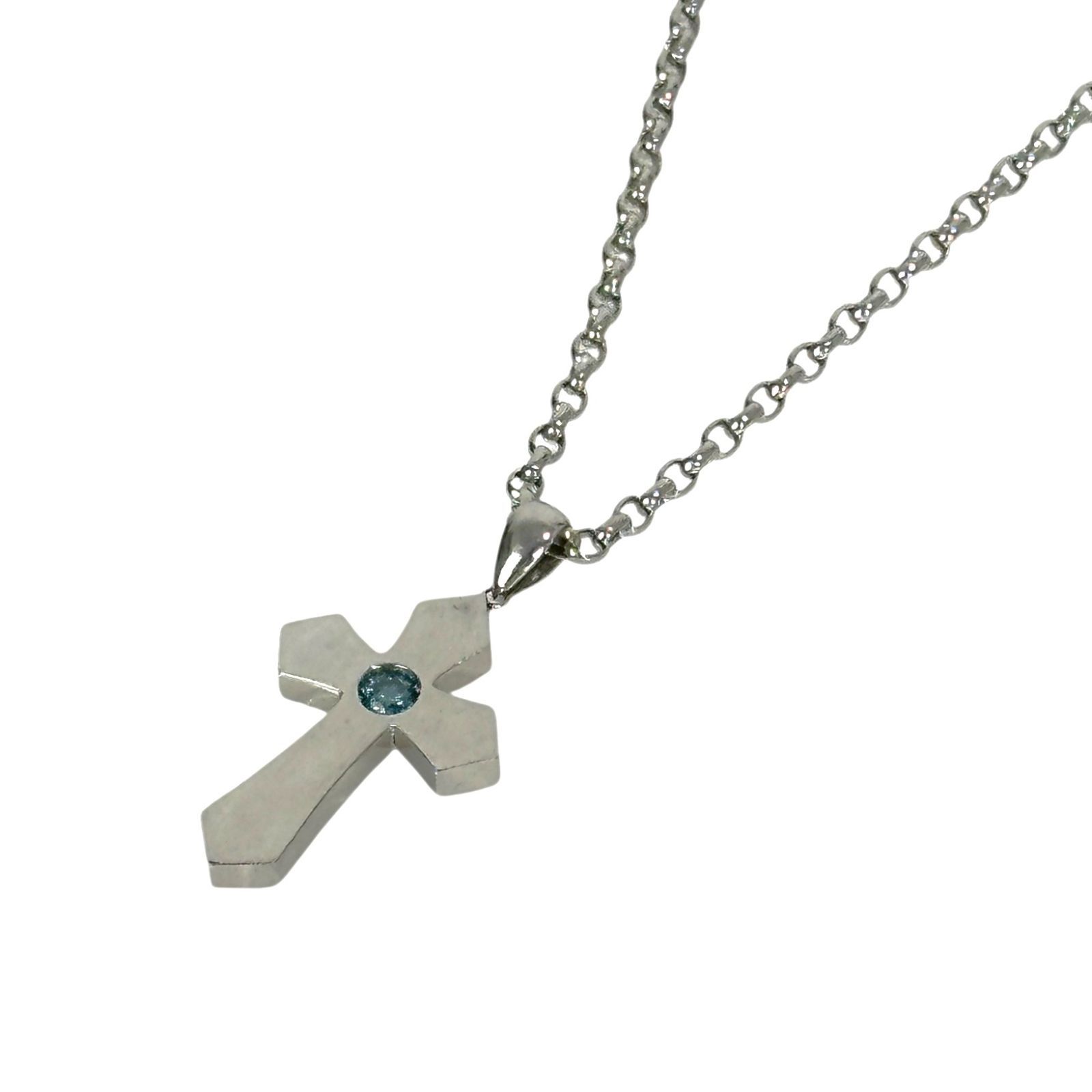 Pt850 Pt900 クロス ネックレス プラチナ 刻印あり 約30.2g 約50cm 十字架 色石 メンズ レディース ペンダント トップ アクセサリー ジュエリー 品 -B 9356