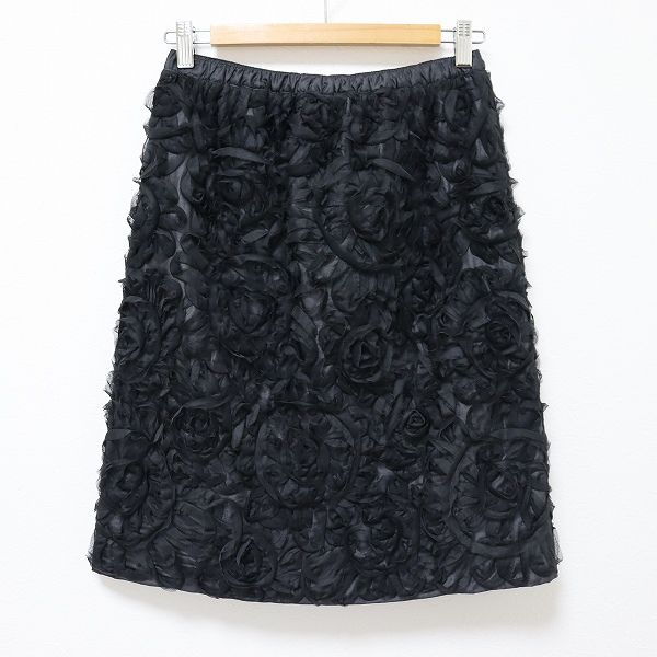 M'SGRACY リボンレースタイトスカート38 ブラック黒 エムズグレイシーM Mサイズ ファッション M'SGRACY リボンレースタイトスカート38