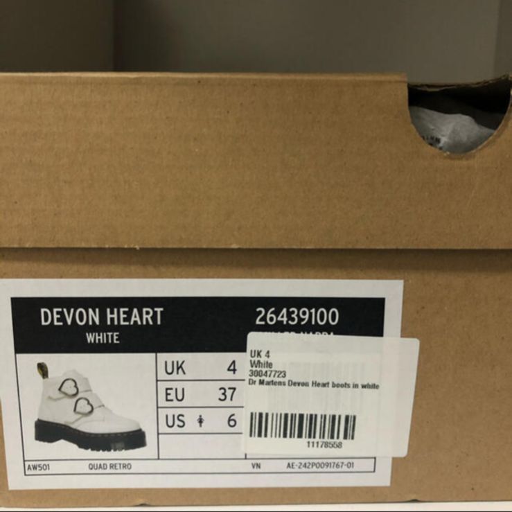 DEVON HEART 2 ストラップ ブーツ　マーチン　ホワイト　ハート　白