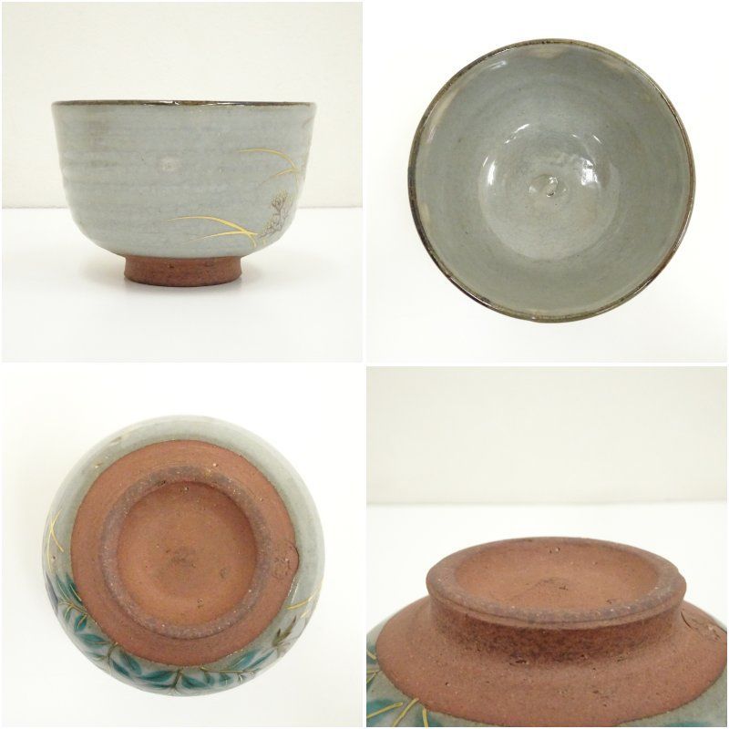 京焼 鳴滝窯 橋本城岳造 乾山写桔梗文茶碗（共箱） 茶道 抹茶