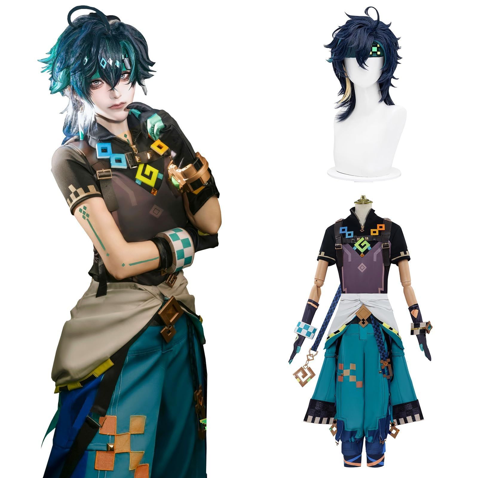 Color:キィニチ ウィッグ付き_Size:S [神併良品] キィニチ