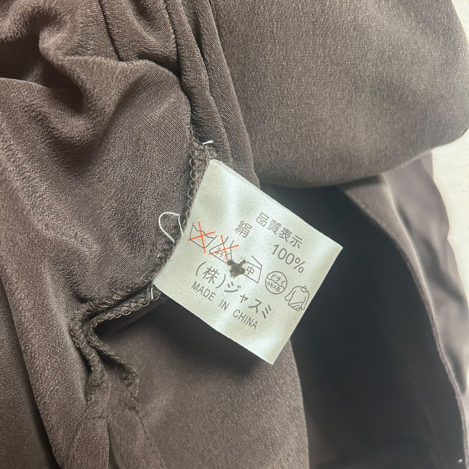 Jasmi silk シャツジャケット ブラウン シルク Mサイズ 偉大な