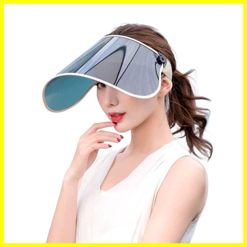 【人気商品】日焼け防止 つば広 レインバイザー uvカット 帽子 レインハット フェイスガード レディース 自転車 雨 サンバイザー おしゃれ [ＭＵＺＩＺＨＥＮＧ] あご紐付き