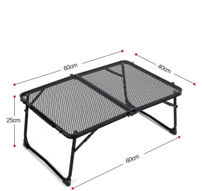 アイアンメッシュ スリムミニテーブル 折りたたみ 机 軽量 キャンプ