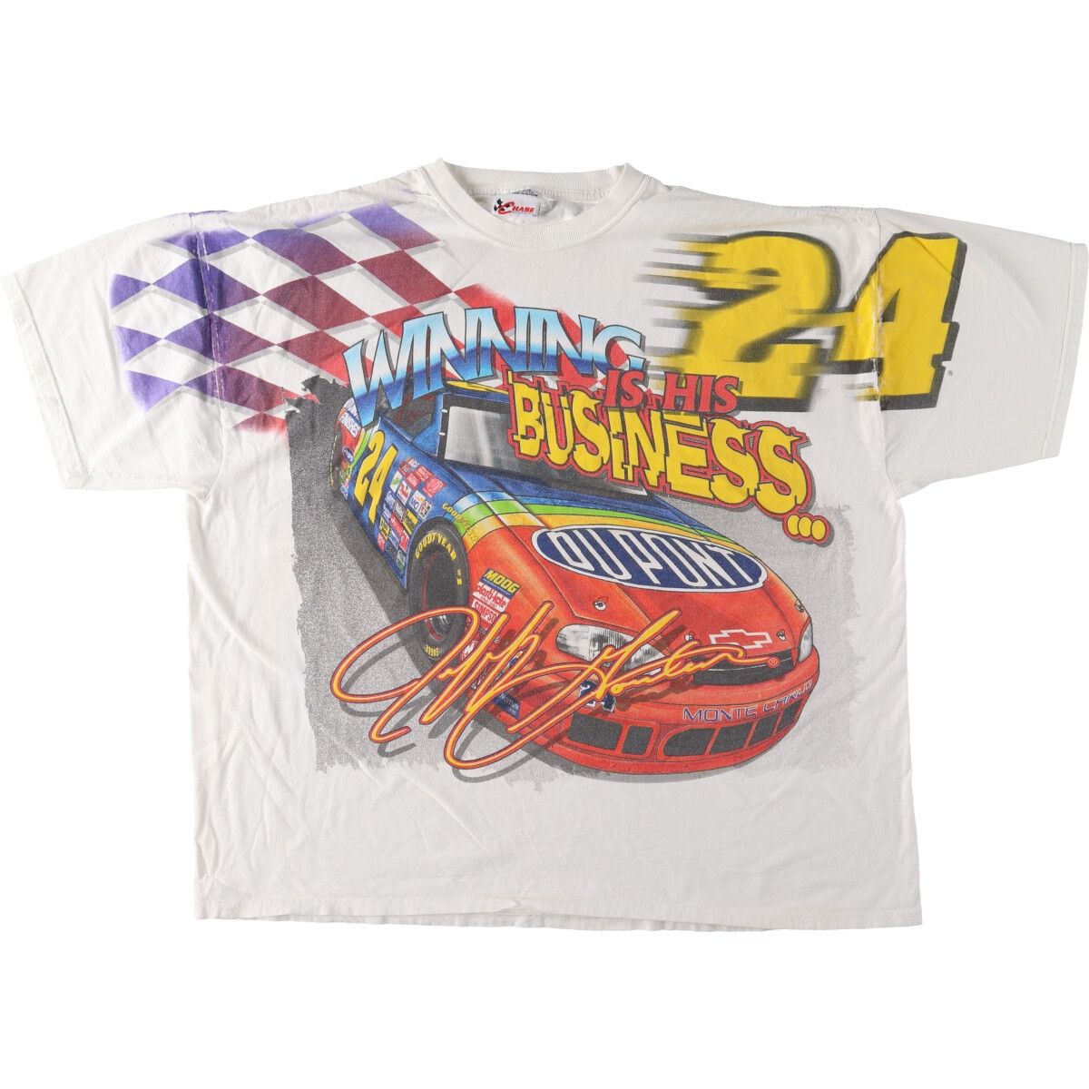 古着 90年代 CHASE AUTHENTICS NASCAR ナスカー 大判プリント レーシング モーターサイクル バイクTシャツ USA製 メンズXXL/eaa448985