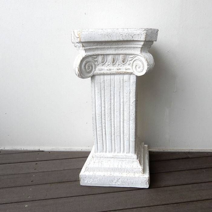 花台 ガーデン 玄関 庭園 フラワースタンド コラム 柱 白 ロココ