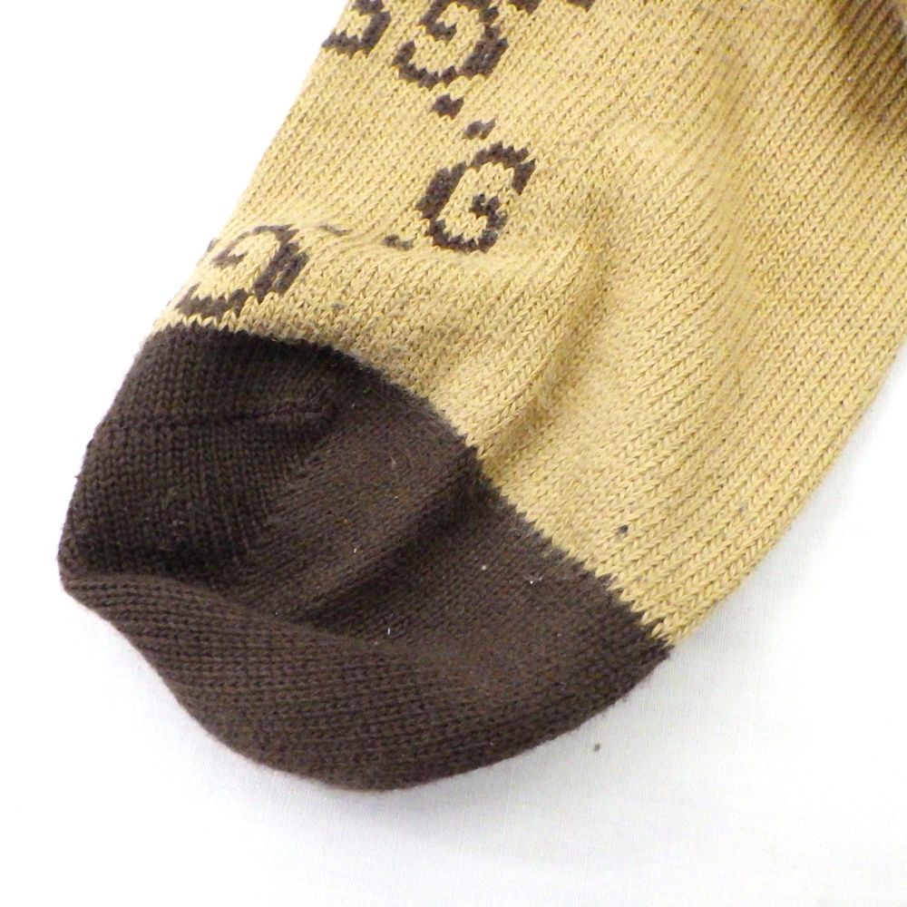 【未使用】GUCCI ウール ソックス 靴下 ボーダー GG柄 ブラウン M 未使用】GUCCI ウール ソックス 靴下 ボーダー GG柄 ブラウン M - メルカリ