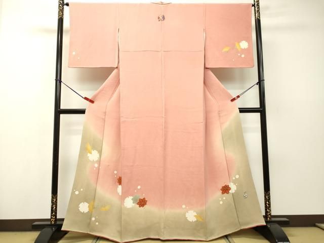 平和屋着物○人形作家・ホリヒロシ 訪問着 雪輪楓文 暈し染め 金彩 鬼  