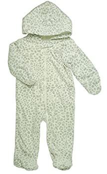  カーターズ carter's baby line 長袖ジャンプスーツ 9ヶ月 白 グレー ヒョウ柄 127-908 ロンパース・カバーオール