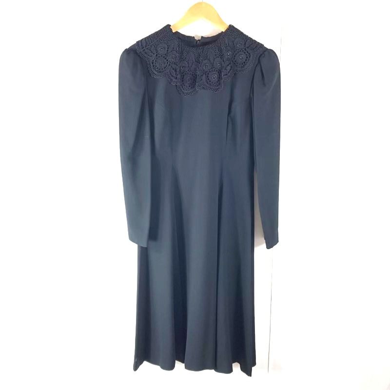 ハナエモリ ブラックワンピース レース襟 【公式通販】