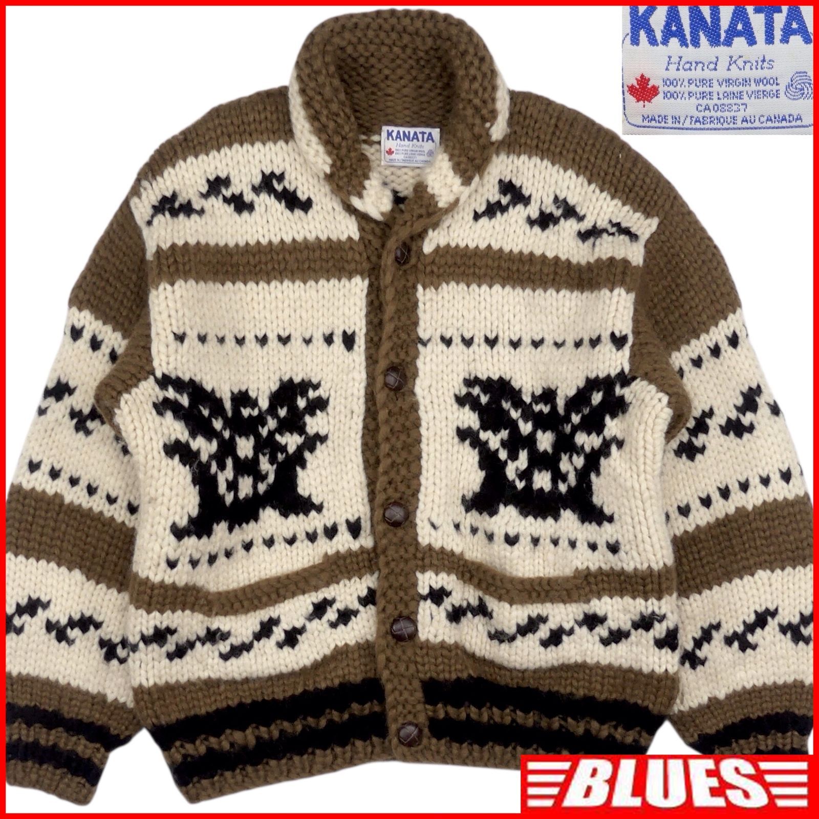 その他 Kanata カウチン セーター kanata ハンドニット XXXL カナダ製 カナタ 茶