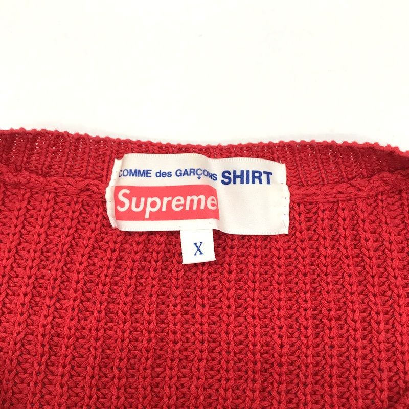 SUPREME COMME des GARCONS ニット セーター ロゴ コットン XLサイズ  