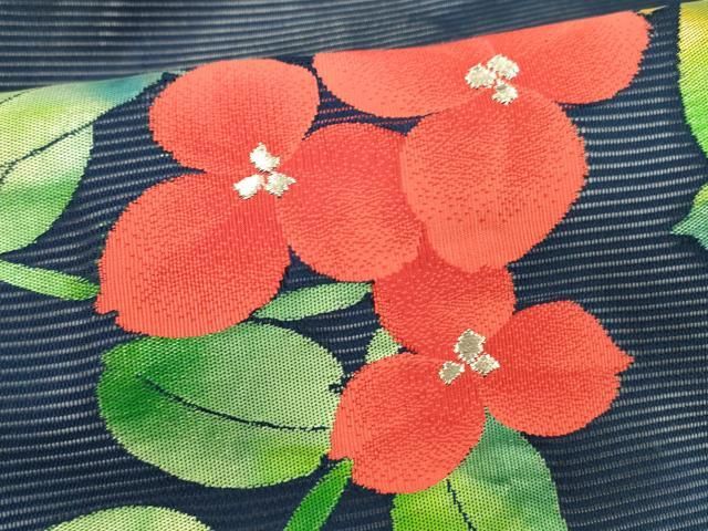 平和屋着物▽夏物 西陣 名古屋帯 帯反物 駒刺繍 総刺繍 籬流水