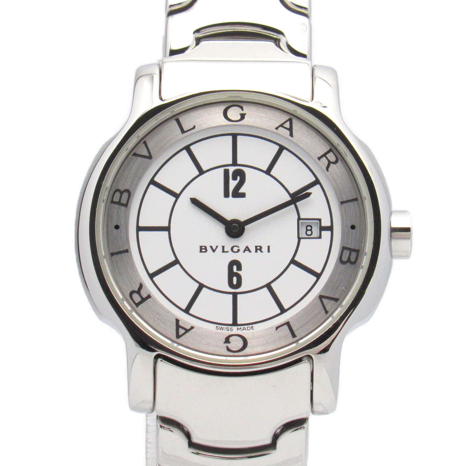 ブルガリ BVLGARI 腕時計 ソロテンポ ST29S ホワイト ステンレススチール ソロテンポ レディース Used A