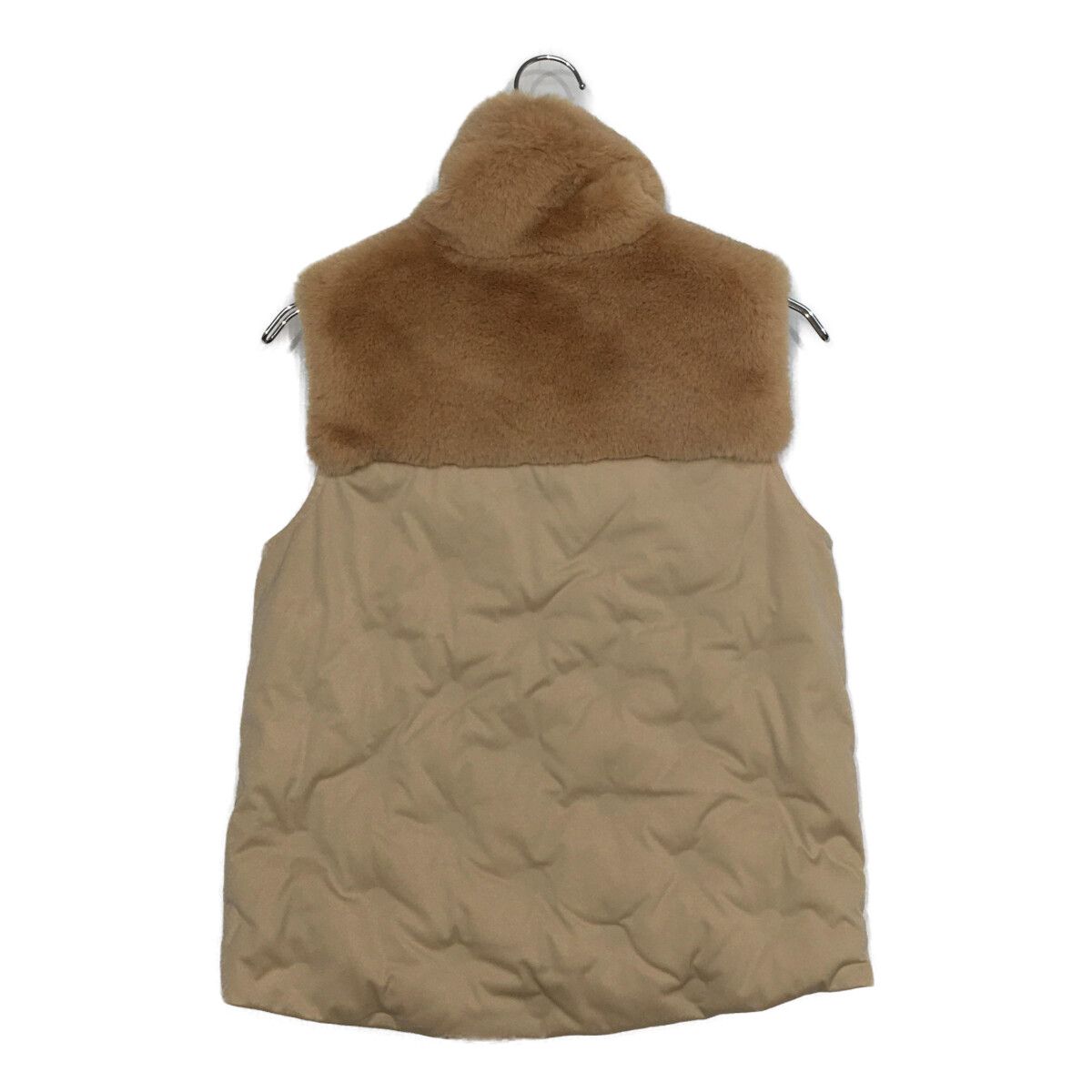 レディース アルチビオ archivio ベスト 38 M ベージュ ダウン入り ファー フルジップ