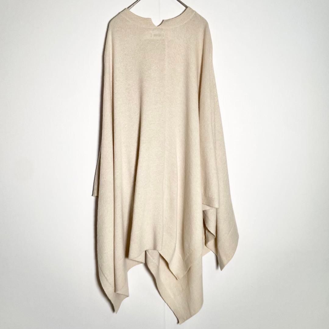 COCUCA カシミヤドレープニットポンチョ オフホワイト