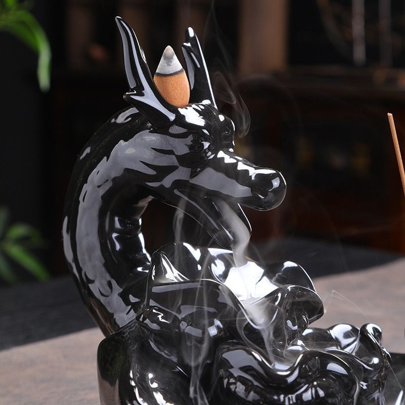 香炉 香炉禅飾り 逆流香炉 龍 ドラゴン 竜 お香 お香立て 彫刻 ホルダー