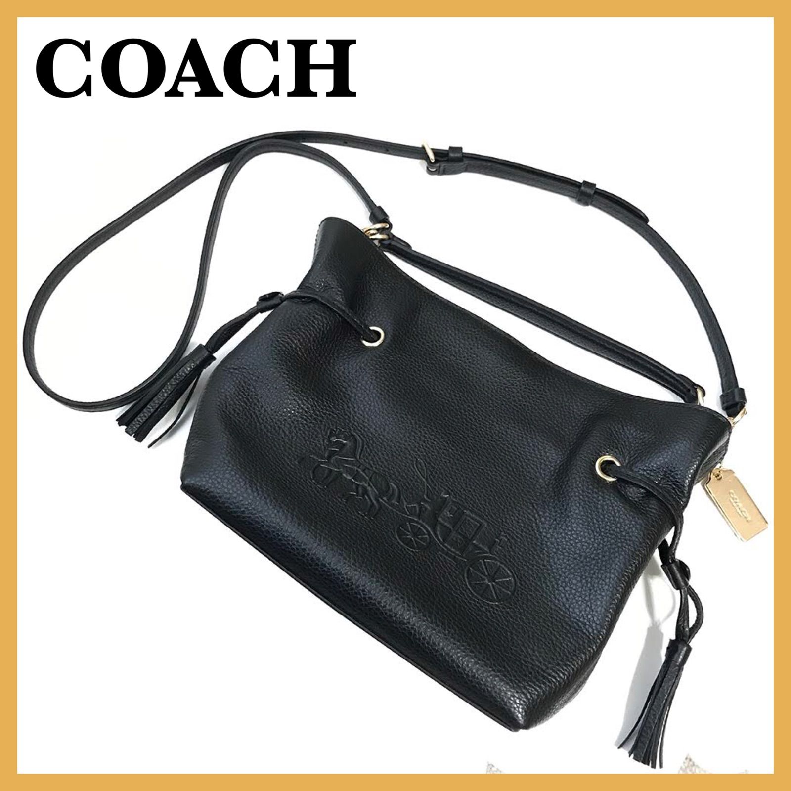 ≪新品・未使用≫COACH ショルダーバッグ 丸ロゴ（小）ブラック-